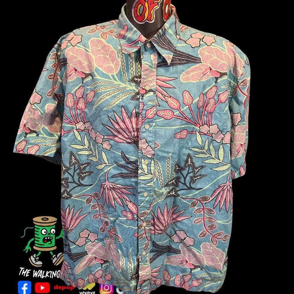 Reyn Spooner Toucan Floral Classic Fit Hawaiian Shirt Art Size 2XL